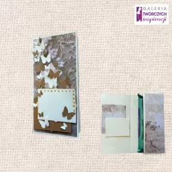 Opakowanie na czekoladę „Motyle w beżu” - 8,5 na 17 cm